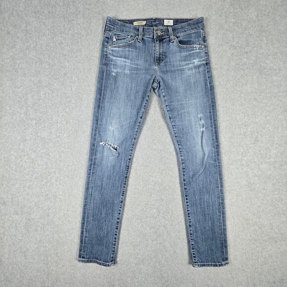 AG Adriano Goldschmied Jeans Womens 27R The Nolan Ankle Distressed 30" Waist - Picture 2 of 16